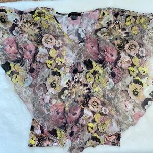 Liz McCoy Cap Sleeve Sheer Blouse NWOT